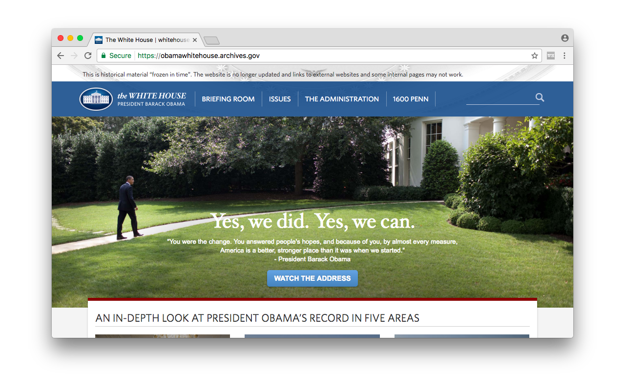 Whitehouse.gov Archive Helper Preview image 0