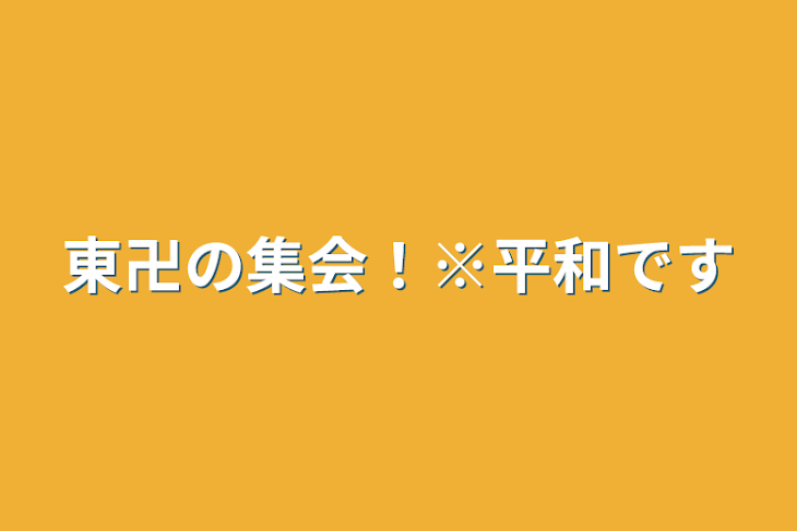 「東卍の集会！※平和です」のメインビジュアル