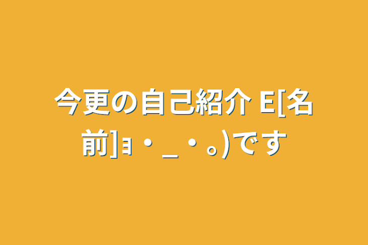 「今更の自己紹介     E[名前]ｮ・_・｡)です」のメインビジュアル