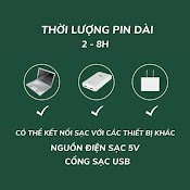 Quạt Tích Điện Để Bàn Gấp Gọn Mini Super Có Thể Kéo Dài, 3 Cấp Độ Gió, Xoay 360 Cổng Sạc Usb Tiện Dụng