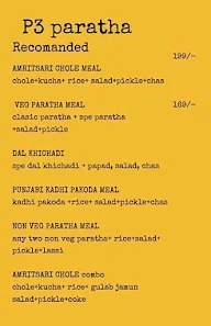 P 3 Parathas menu 1