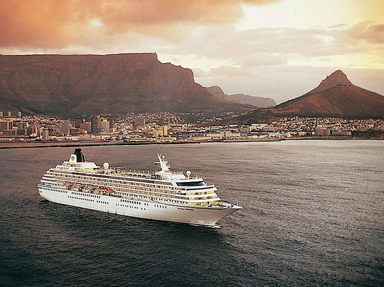 Crystal Symphony sailing off the coast of Cape Town, South Africa. 