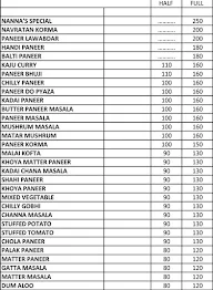 Nanna's Paratha Veg Restaurant menu 1