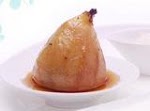 Poached Pears in Honey, Ginger and Cinnamon Syrup was pinched from <a href="http://www.foodnetwork.com/recipes/giada-de-laurentiis/poached-pears-in-honey-ginger-and-cinnamon-syrup-recipe/index.html" target="_blank">www.foodnetwork.com.</a>