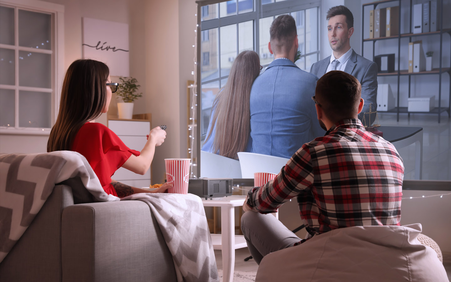 couple watching tv