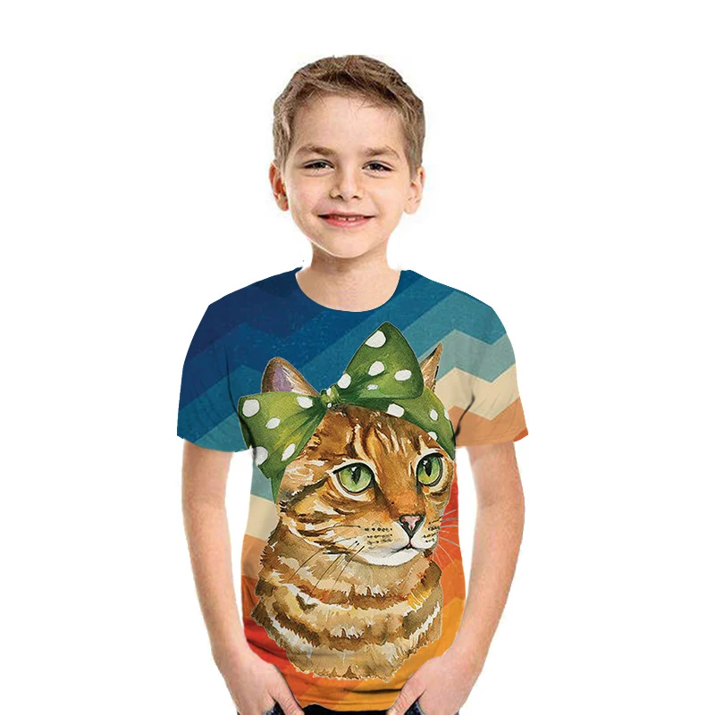Camisetas casuales de manga corta para niños con impresión 3D diseños divertidos y cómodos para el uso diario, perfectas para jugar y explorar el mundo.