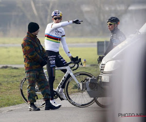 ? Helikopter verstoorde de voorbereiding van Wout van Aert op het BK, die bijna de start miste