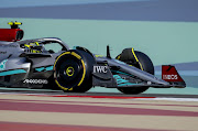 Lewis Hamilton on track during practice ahead of the Bahrain F1 Grand Prix at the Bahrain International Circuit on March 18, 2021 in Bahrain.