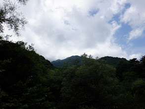 雨乞岳（左奥）は雲の中