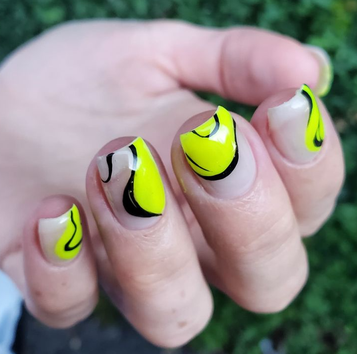 cute yellow nails