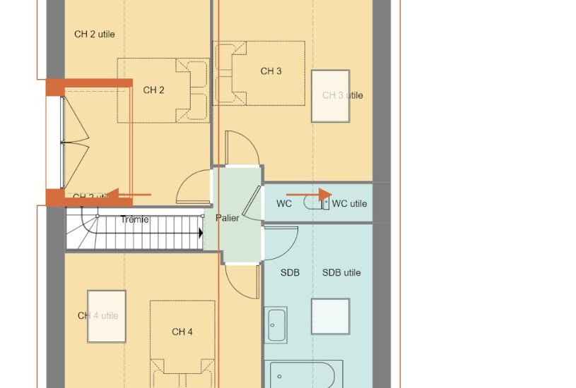  Vente Terrain + Maison - Terrain : 305m² - Maison : 89m² à Domloup (35410) 