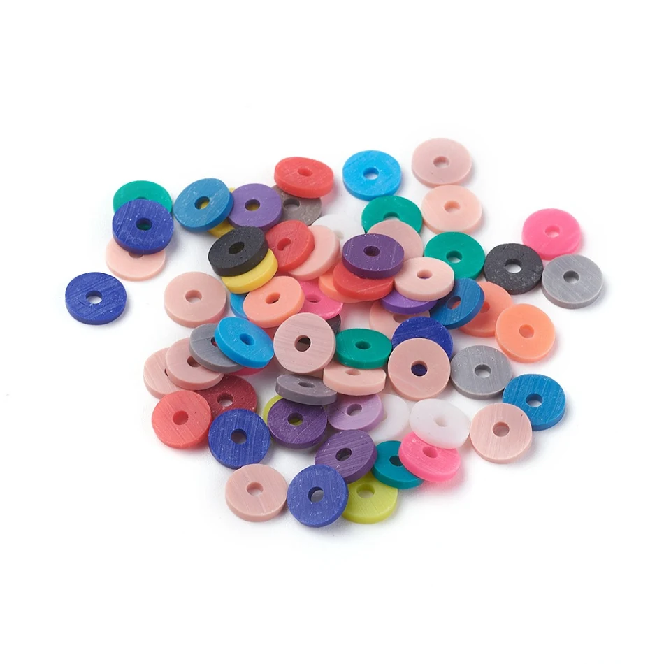Contas de argila polimérica espaçadoras para pulseiras e joias com miçangas coloridas, acessórios para criar pulseiras e bijuterias artesanais.