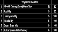 Sai Home Early Breakfast menu 1