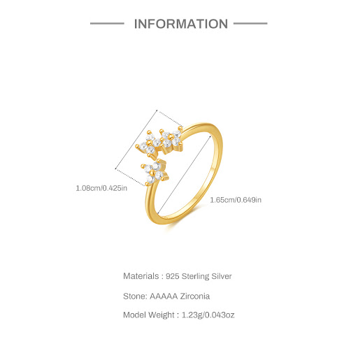 Title 4, S925 Open Silver Ring Personality Simplicity. A...