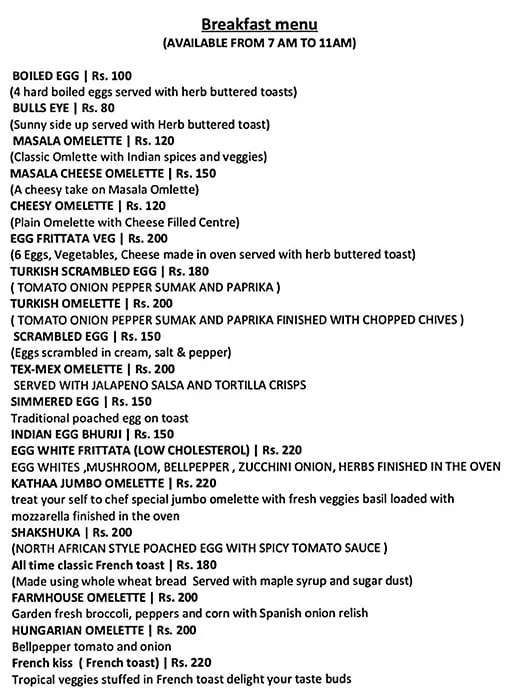 Cafe Kathaa menu 