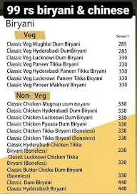 99 Rs Biryani & Chinese menu 1