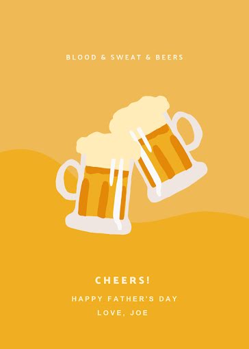 Blood Sweat & Beers - Father's Day Card template