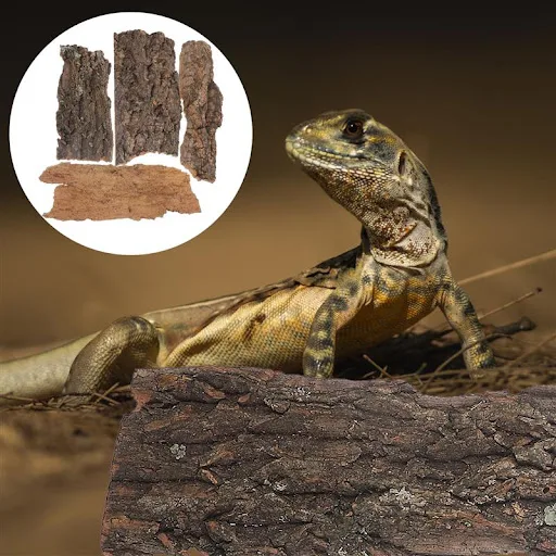4Pcs Natural Cork Bark Flat Reptile Terrarium Background Decoration For Water Tank Pet Reptile Bark Climbing Tree Bark D