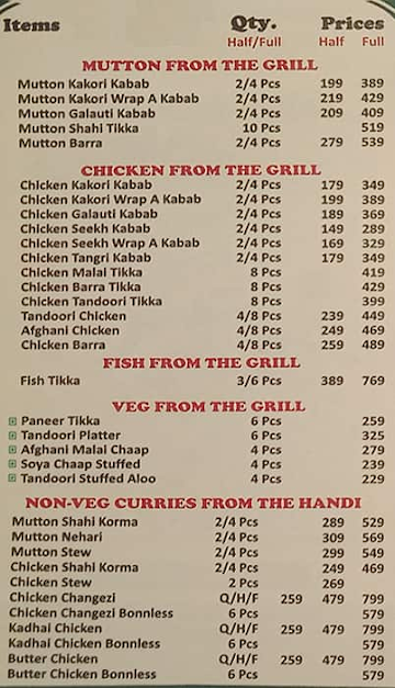 Alkauser Muglai Foods menu 