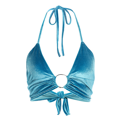 Title 5, Sexy Deep V-Neck Halter Top with Loop Tie Wrap ...