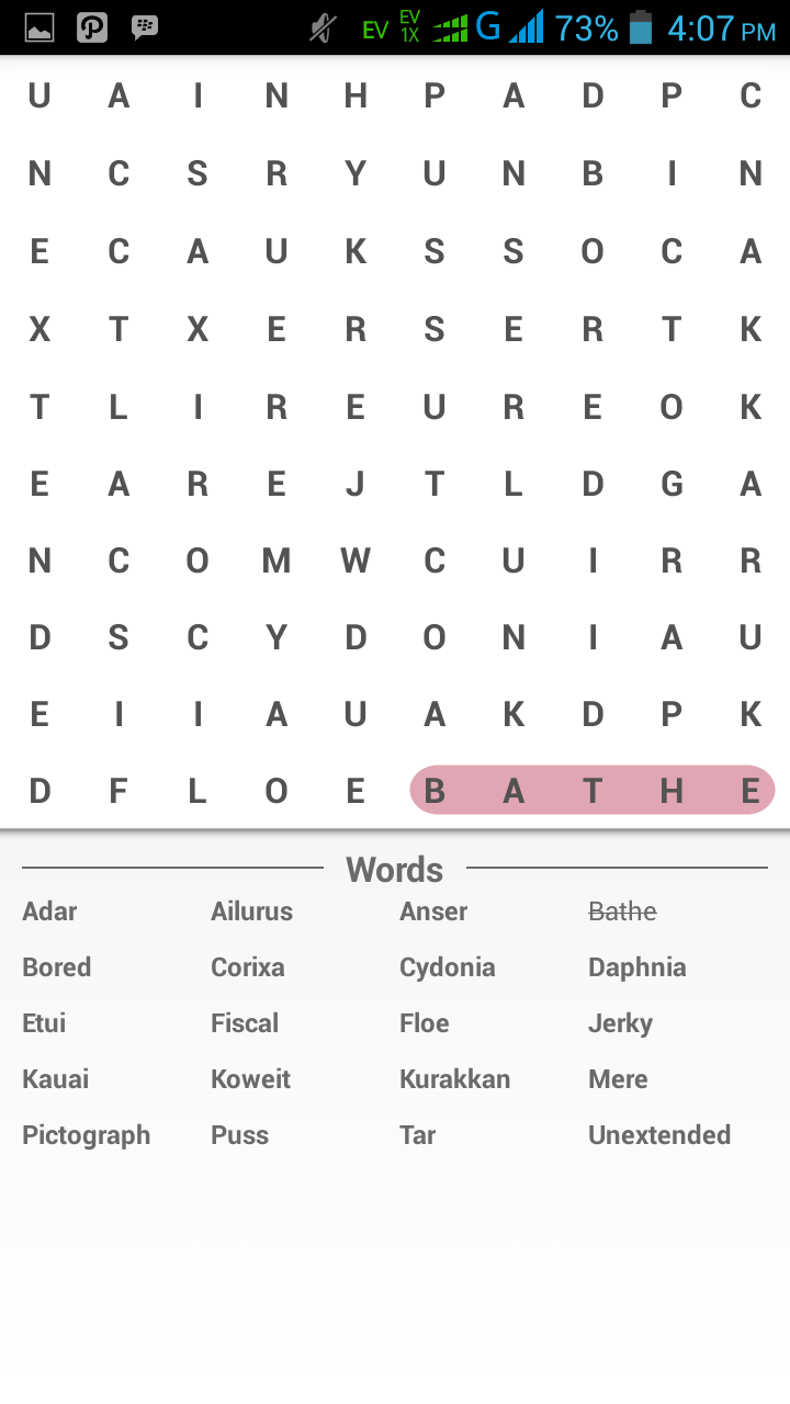 Brain Word Search Screen 2