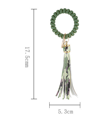 Title 2, Telephone Line Keychain PU Leopard Tassel Anti-...