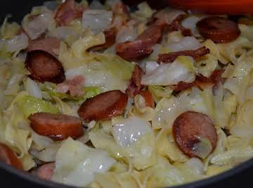 Old Fashioned Cabbage and Noodles with Keilbasa