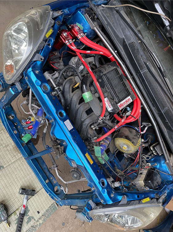 ヴィッツの半自動溶接機・セットハンマー・フロントに関するカスタム事例の投稿画像6枚目