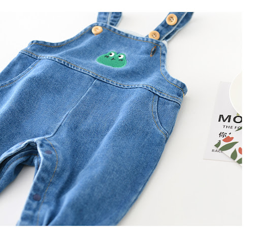 Title 2, Boys Fashion Simple Denim Backpack Pants Comfo...
