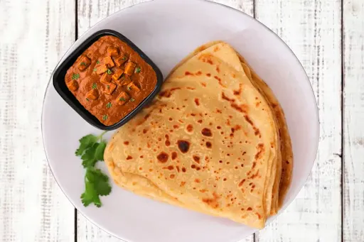 Shahi Butter Paneer With 3 Plain Wheat Paratha