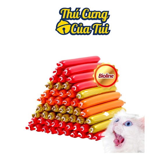 Xúc Xích Cho Mèo Chó Hamster Thú Cưng Dinh Dưỡng Giàu Vitamin, Đạm Bioline - Thú Cưng Của Tui