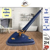 [Tặng Miếng Lau] Chổi Lau Nhà Tự Vắt Thông Minh Cây Lau Sàn Nhà 360 Độ Đa Năng Cán Dài Bằng Thép Không Gỉ Dunsu