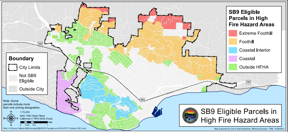 Santa Barbara Planning Deparment Land Use Hazard Location Map