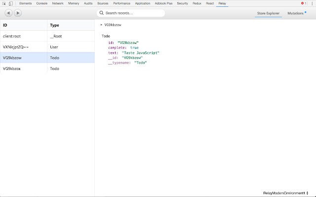 Relay DevTools chrome extension