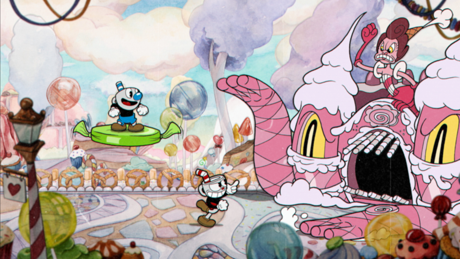 Cuphead is a classic run-and-gun action game for couples to play