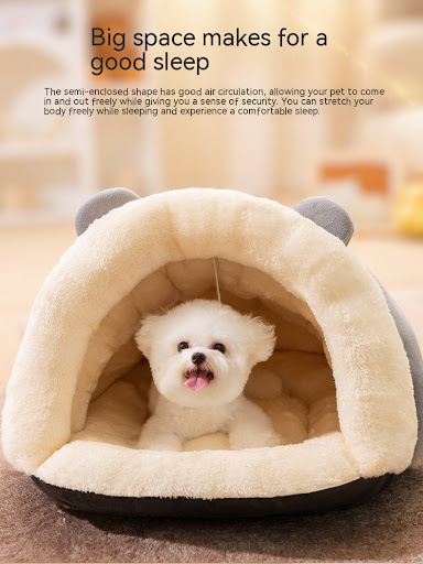 Title 1, Round Ears Warm Slippers Nest Plush Dog Bed WOW...
