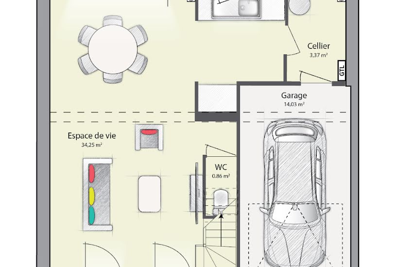  Vente Terrain + Maison - Terrain : 415m² - Maison : 89m² à Ballancourt-sur-Essonne (91610) 