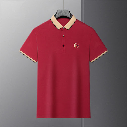Title 15, Pique Lapel T-shirt with Embroidered Rhinestone...