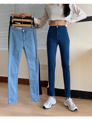 Title 2, Fashion jeans outerwear with a wrapped hip desi...