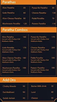 Paratha Paratha menu 1