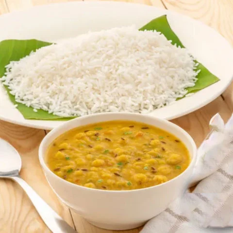 Homestyle Dal Tadka With Steamed Rice