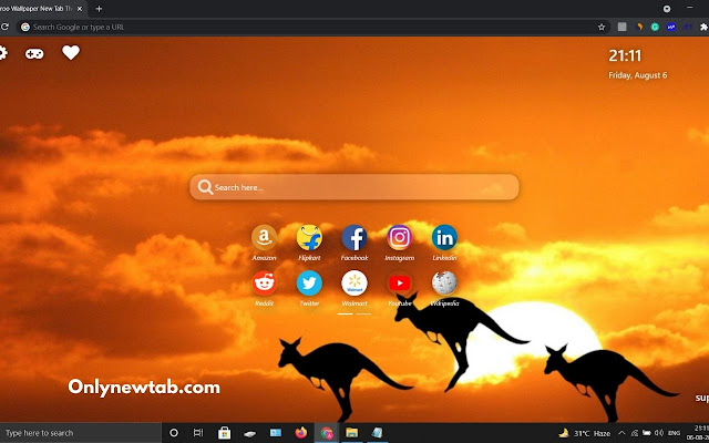 Kangaroo Wallpaper New Tab Theme