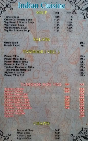 Kar C Lounge & Restaurant menu 