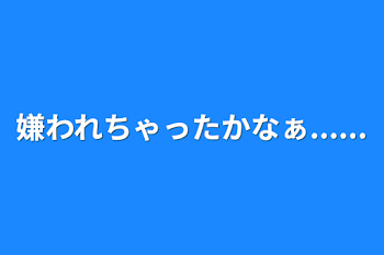 嫌われちゃったかなぁ......