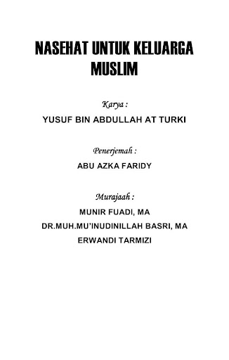 Beberapa Nasehat Untuk Keluarga Muslim