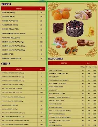 Sri Krishna Bakery and Sweets menu 2