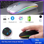 Chuột Không Dây Dùng Pin Sạc, Wireless Tự Sạc Pin Siêu Mỏng Không Gây Tiếng Ồn Chuyên Dùng Cho Máy Tính, Pc, Laptop