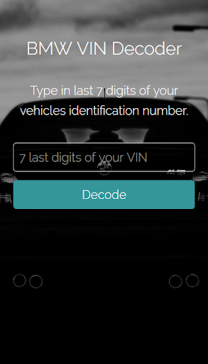 BMW VIN Decoder