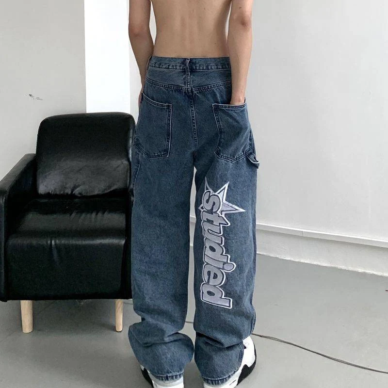 Title 5, New Street Retro Hip Hop Jeans sa Vezom Slova. ...
