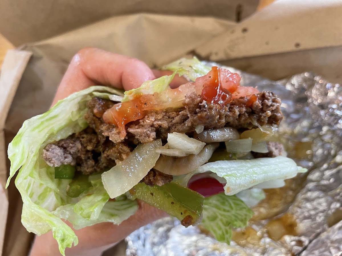 Lettuce wrap burger